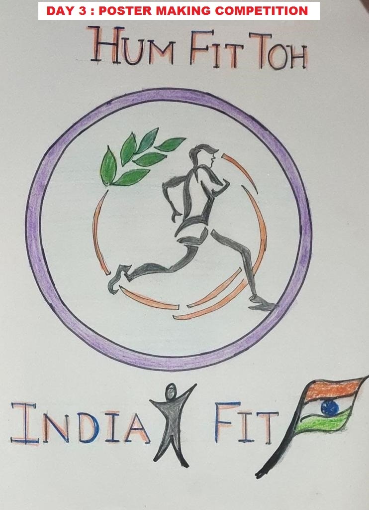 Hum fit to India fit drawing/fit India poster drawing for competition step  by step/fit India drawing - YouTube